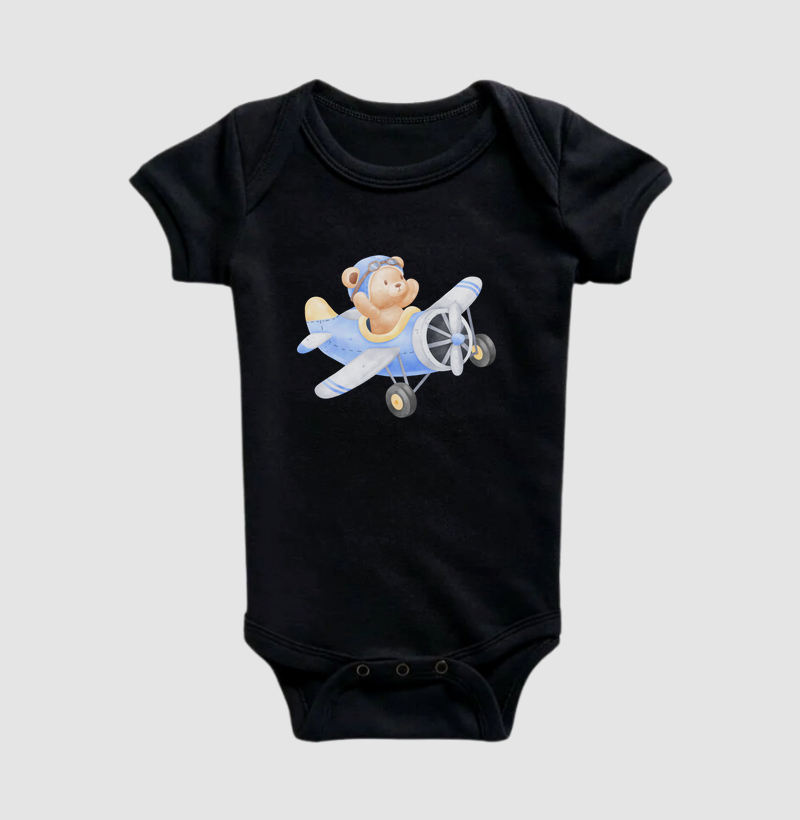 Body Infantil Ursinho Aviador
