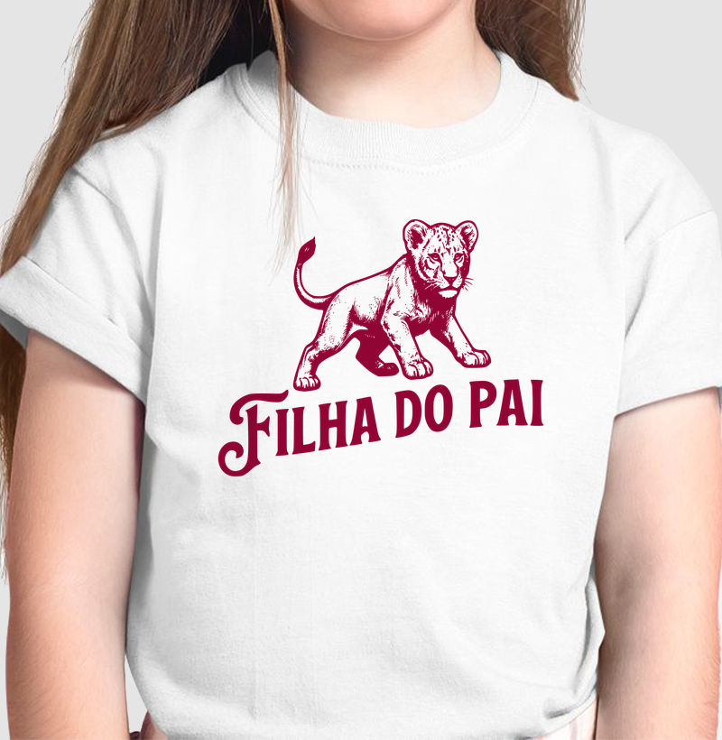 Camiseta infantil Filha do pai - ilustração vinho - Algodão Premium