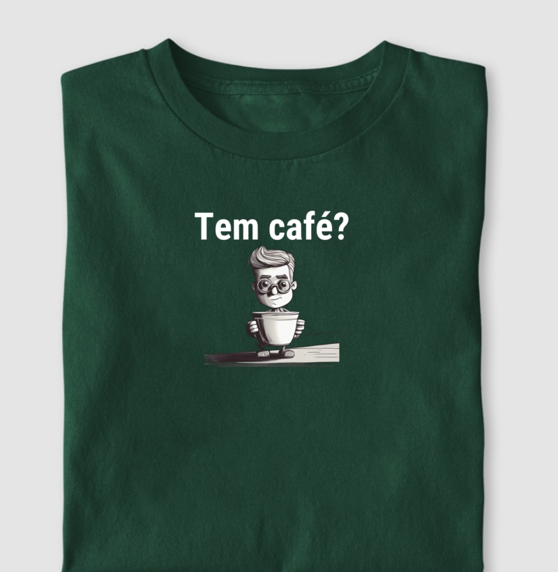 Camiseta Tem Café Cartoon Algodão Nacional