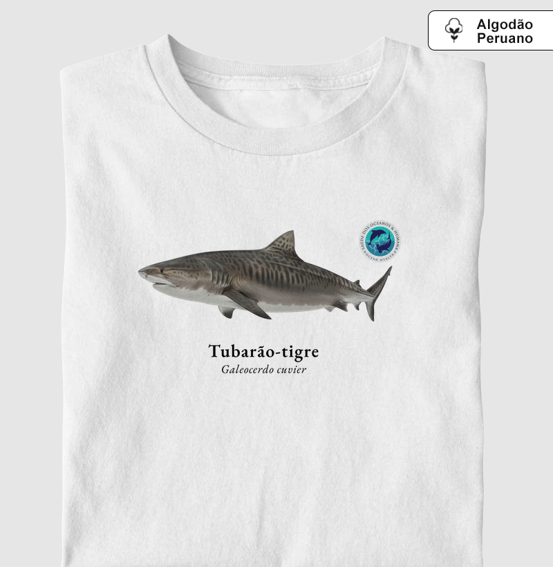 Tubarão-tigre - Camiseta Algodão Peruano