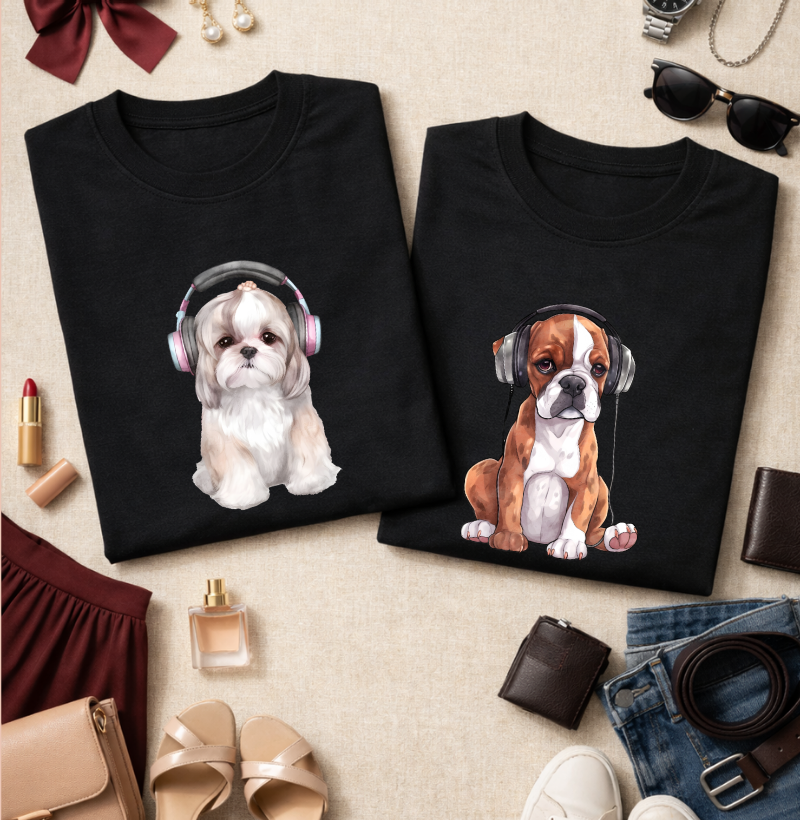 Camiseta Pet Lovers “Dog com Headphone – Boxer” #194