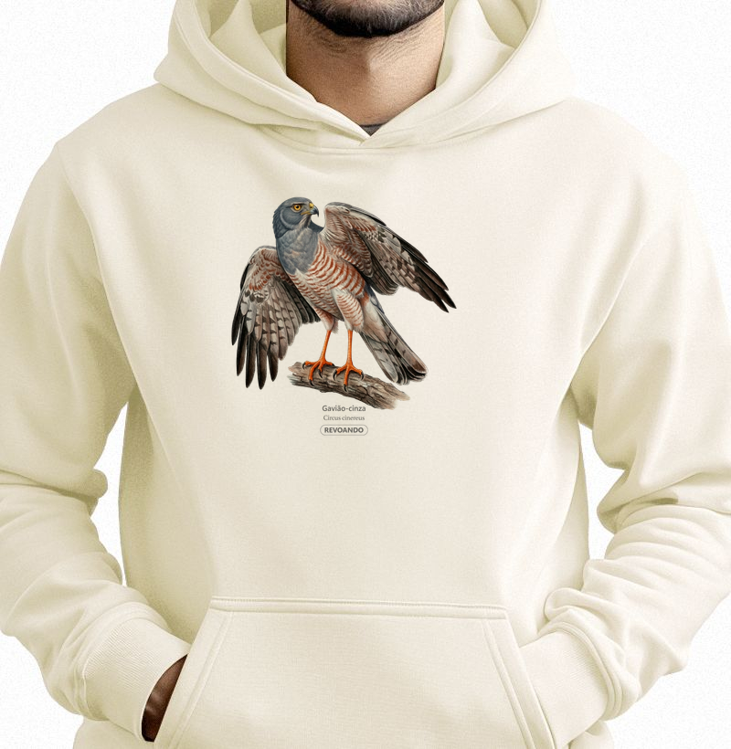 Traços Alados - Gavião-cinza - Moletom Hoodie