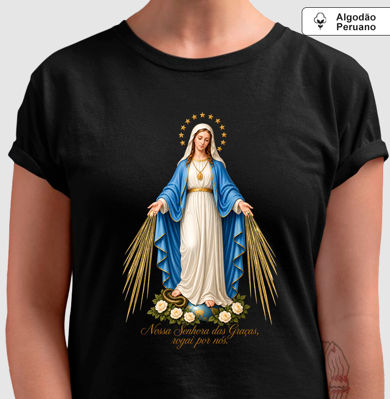 Camiseta Algodão Peruano Nossa Senhora das Graças
