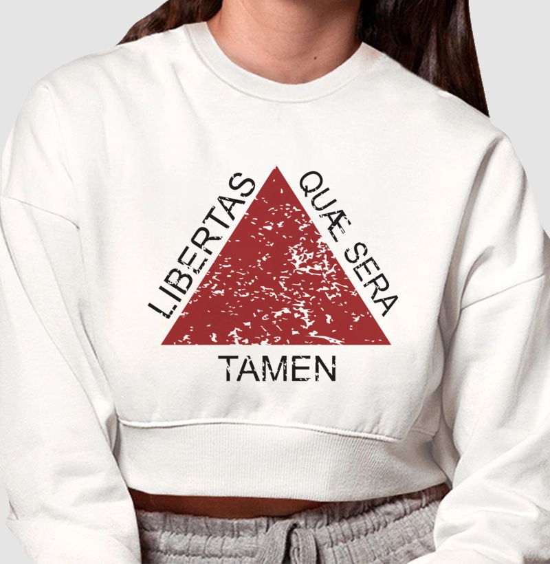 Moletom Cropped Bandeira de Minas - Branco