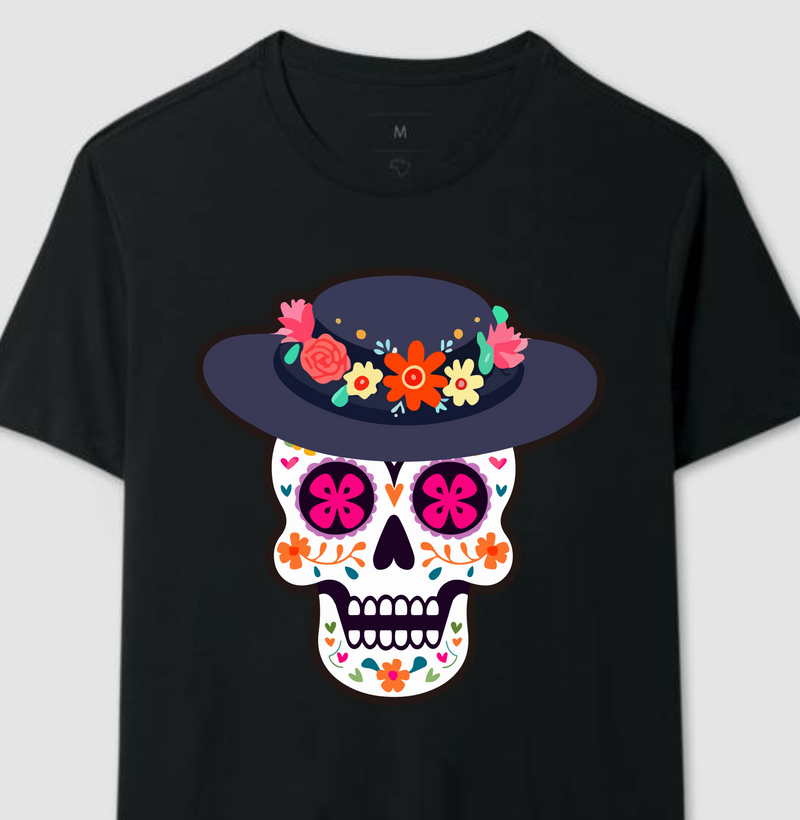 Coleção Caveiras Mexicanas - Chapel Azul + Flores