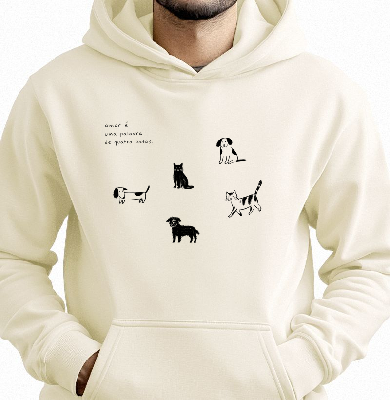 Hoodie Amor é uma palavra de quatro patas