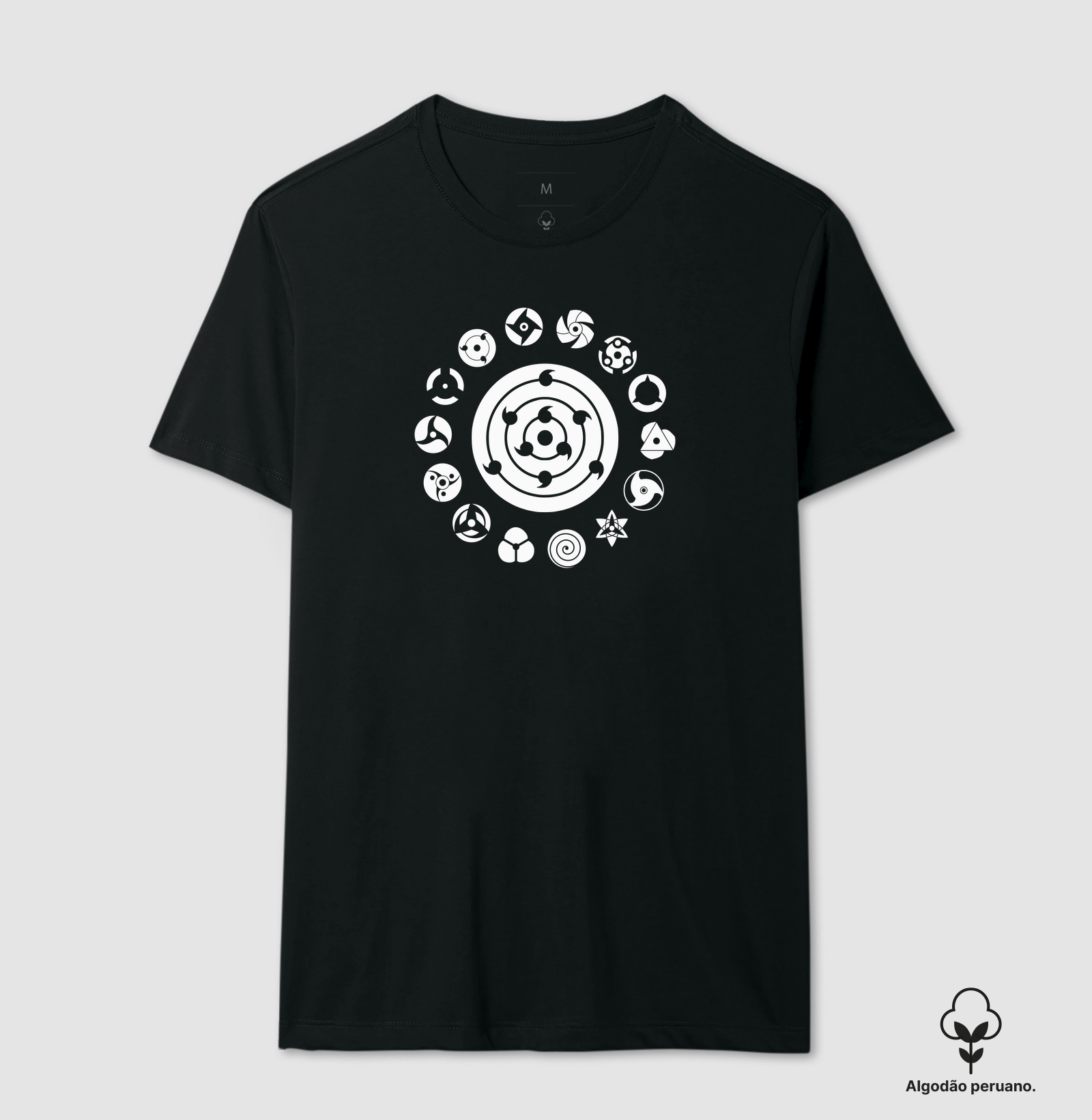 Evolução do Sharingan - Camiseta Algodão Peruano