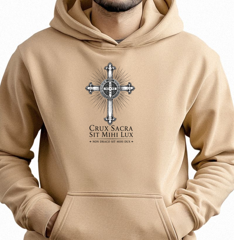 Moletom (com capuz) São Bento - Cruz Sagrada