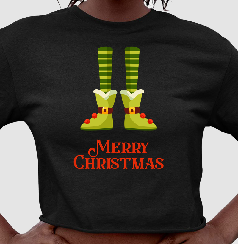 Cropped Merry Christmas Elf