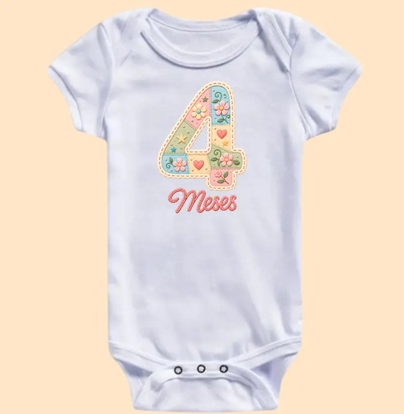 4 Meses - flores e encantos - Body Infantil