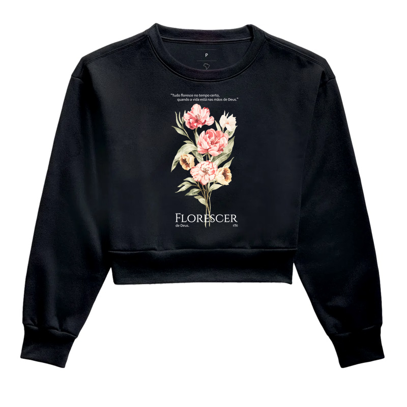 Moletom Cropped Florescer de Deus