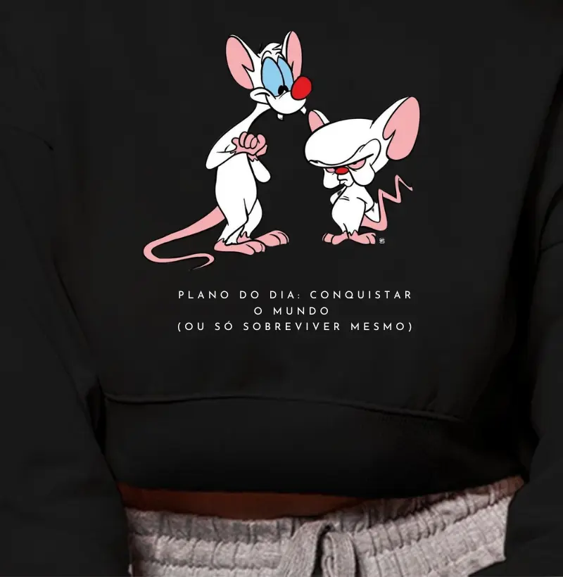 Cropped Moletom Plano do dia: conquistar o mundo (ou só sobreviver mesmo)
