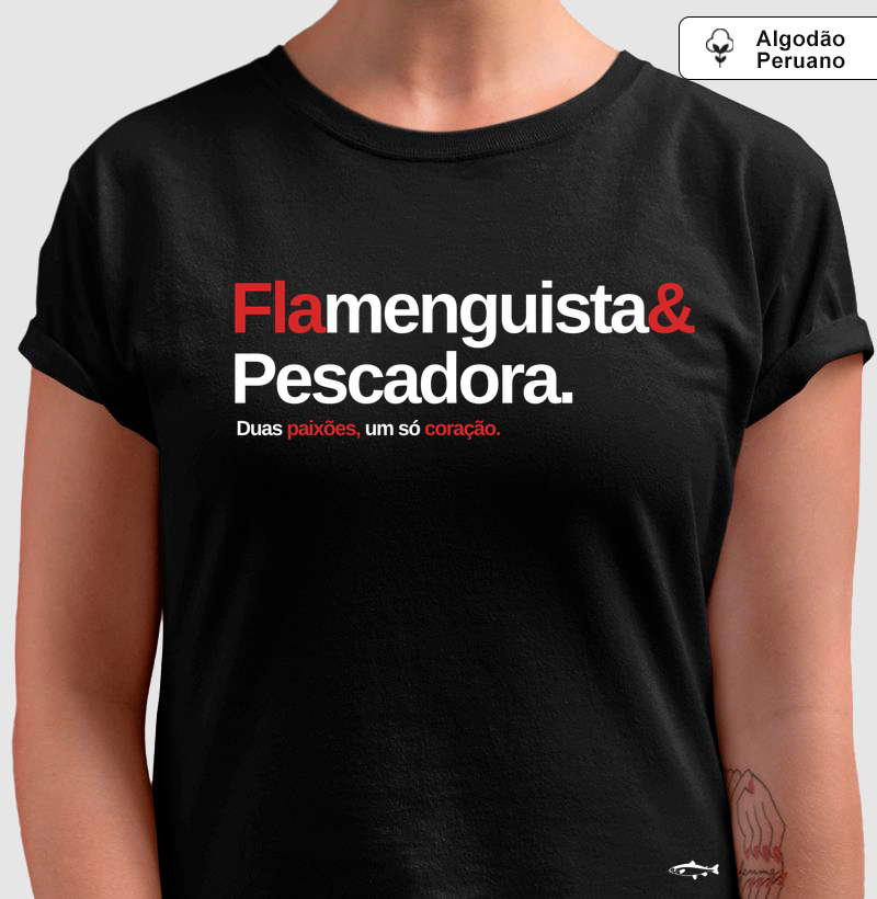 FLAMENGUISTA E PESCADORA APAIXONADA (Algodão peruano)