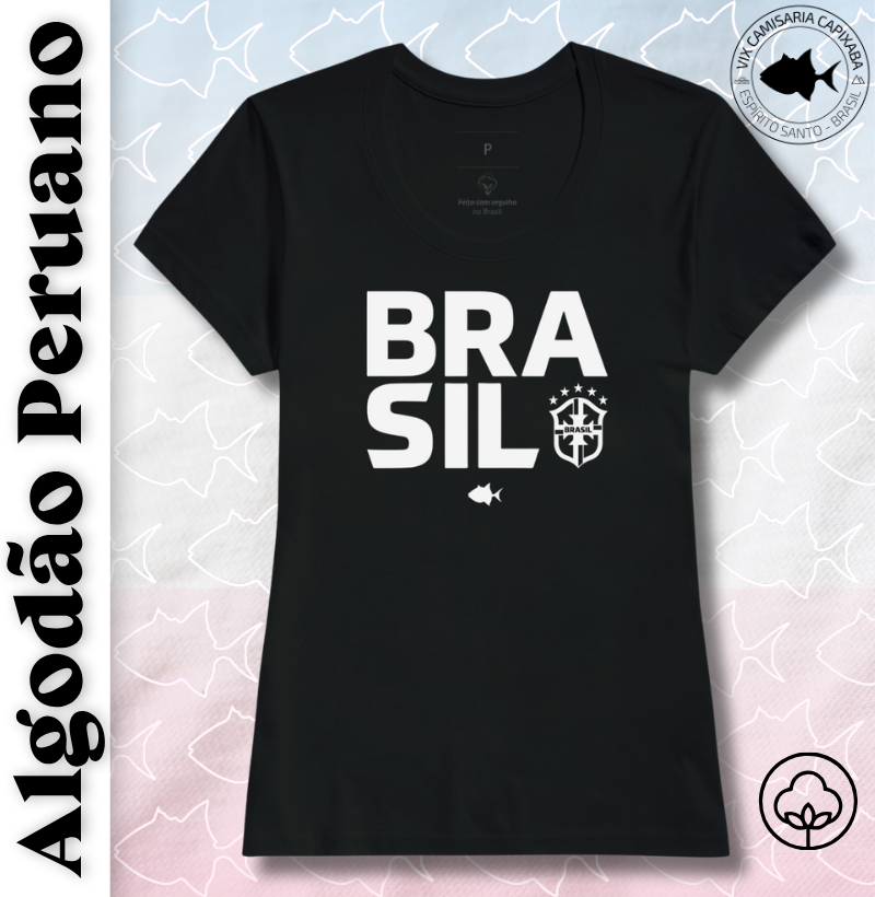 Brasil Nome e Escudo - Peruano Feminina - #28694
