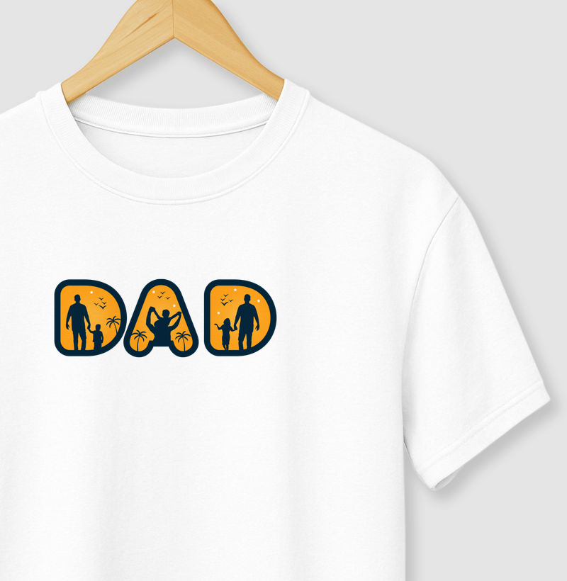 Dad - Com crianças desenhada