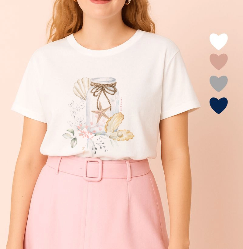 Camiseta Feminina Ilustrada Pote Mágico