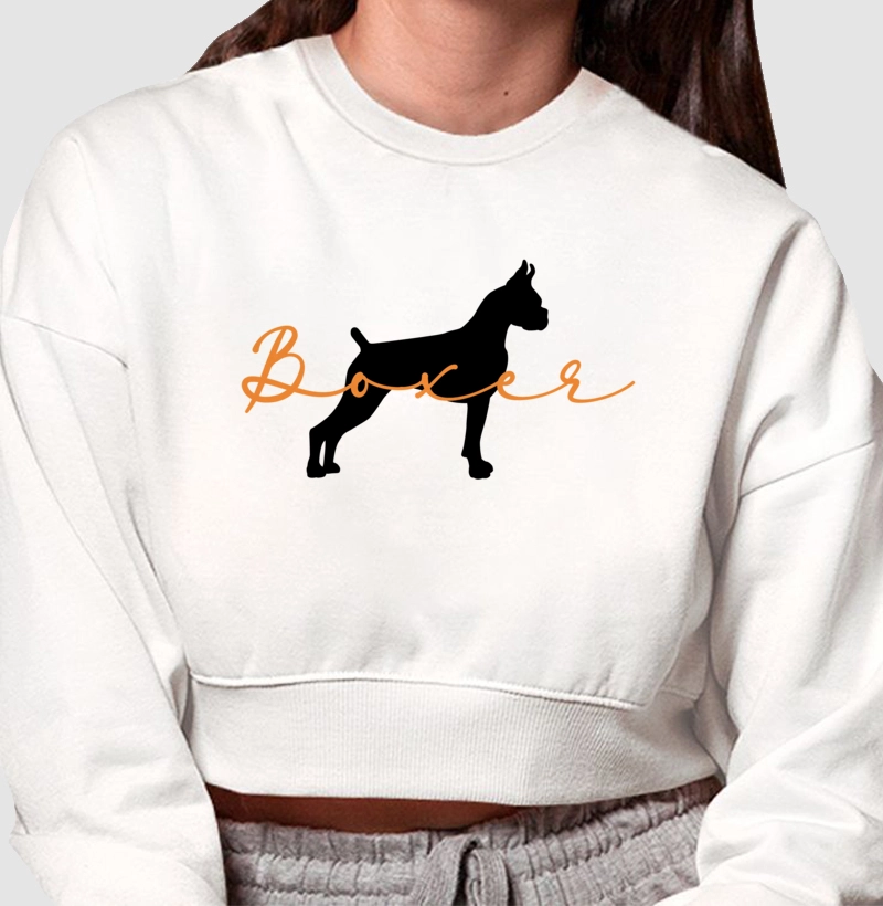 Moletom Cropped Boxer Silhueta