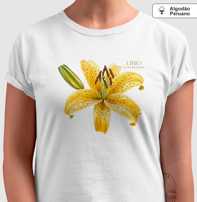 T-shirt Lírio Sereno - Algodão Peruano