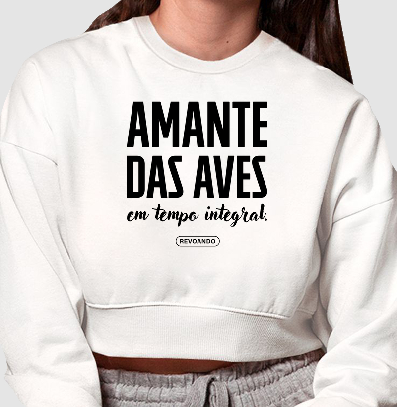Aves em Texto - Amante das aves - Moletom Cropped