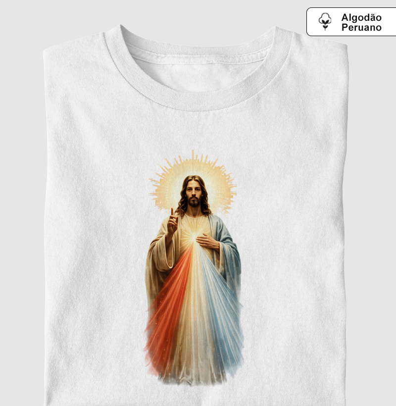 Camiseta Algodão Peruano Divina Misericórdia