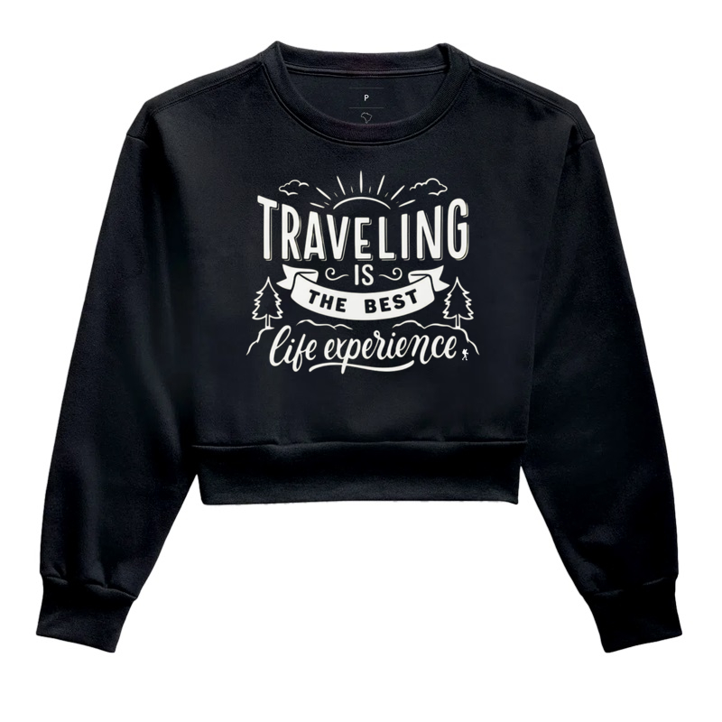 Camiseta Traveling is The Best Life Experience | Frase Viagem Vintage | Colecao Viciados em Viagem