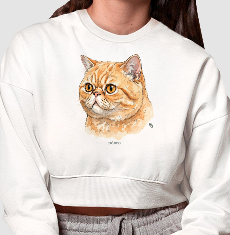 Gatos - Exótico - Moletom Cropped