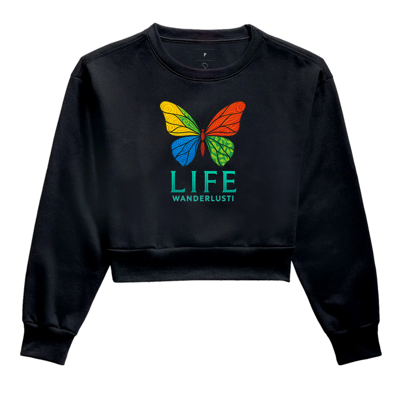 Cropped Moletom Butterfly Life