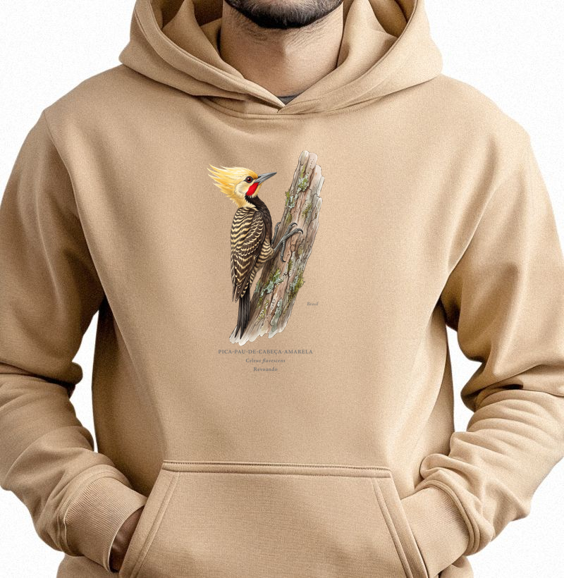 Naturalistas - Pica-pau-de-cabeça-amarela - Moletom Hoodie - Hoodie Moletom