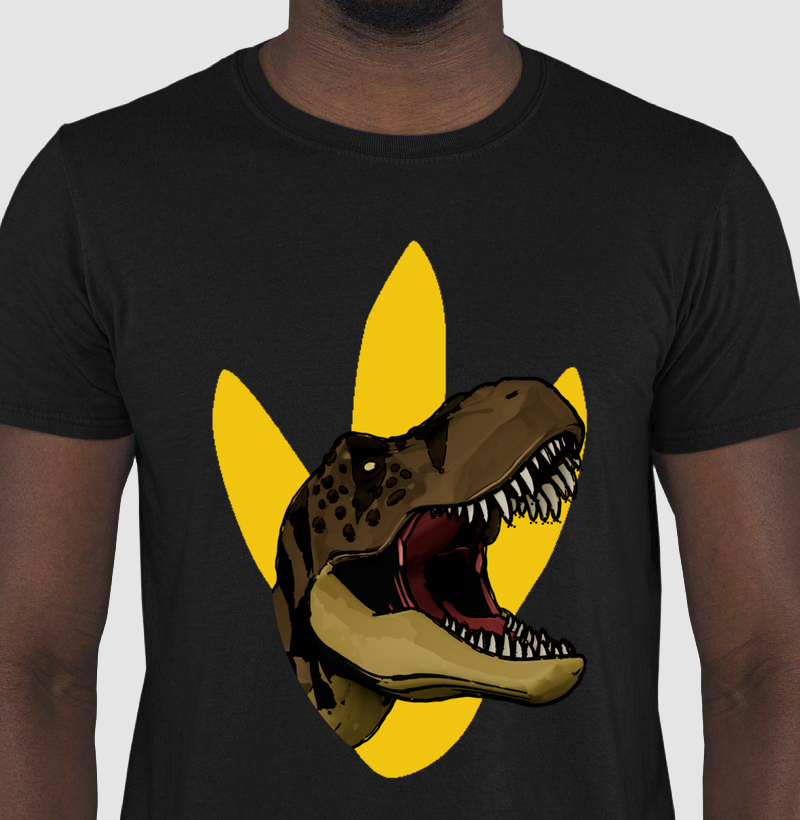 Camisa Algodão Estampada T-rex Rugido Furioso Premium Dinoloco