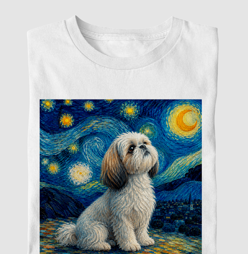 Shih Tzu Estrelado 🌙✨🐾 - Camiseta Infantil