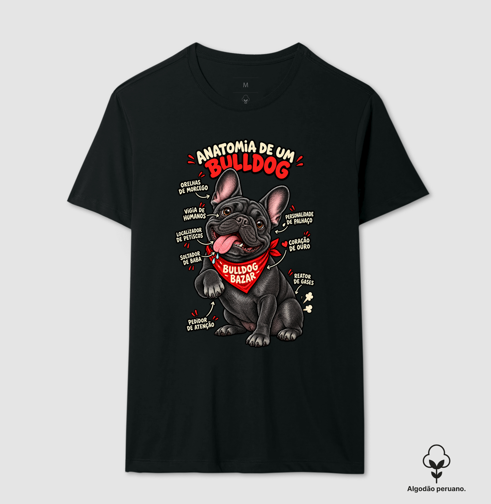 Frances - Anatomia Preto - Camiseta Algodão Peruano