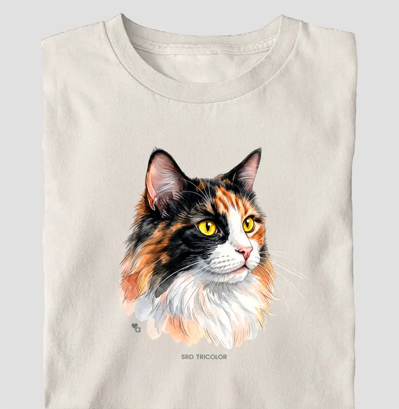 Gatos - SRD Tricolor - Oversized - Camiseta Oversized