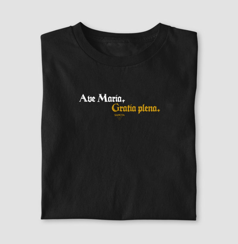 Ave Maria, gratia plena. "Ave Maria, cheia de graça."