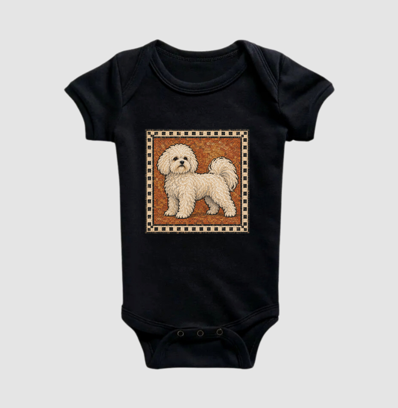 Cachorro em Mosaico Romano - Body Infantil