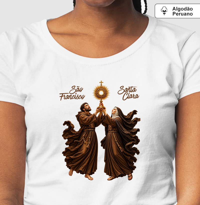 Camisa São Francisco e Santa Clara de Assis - Adoradores do Santíssimo