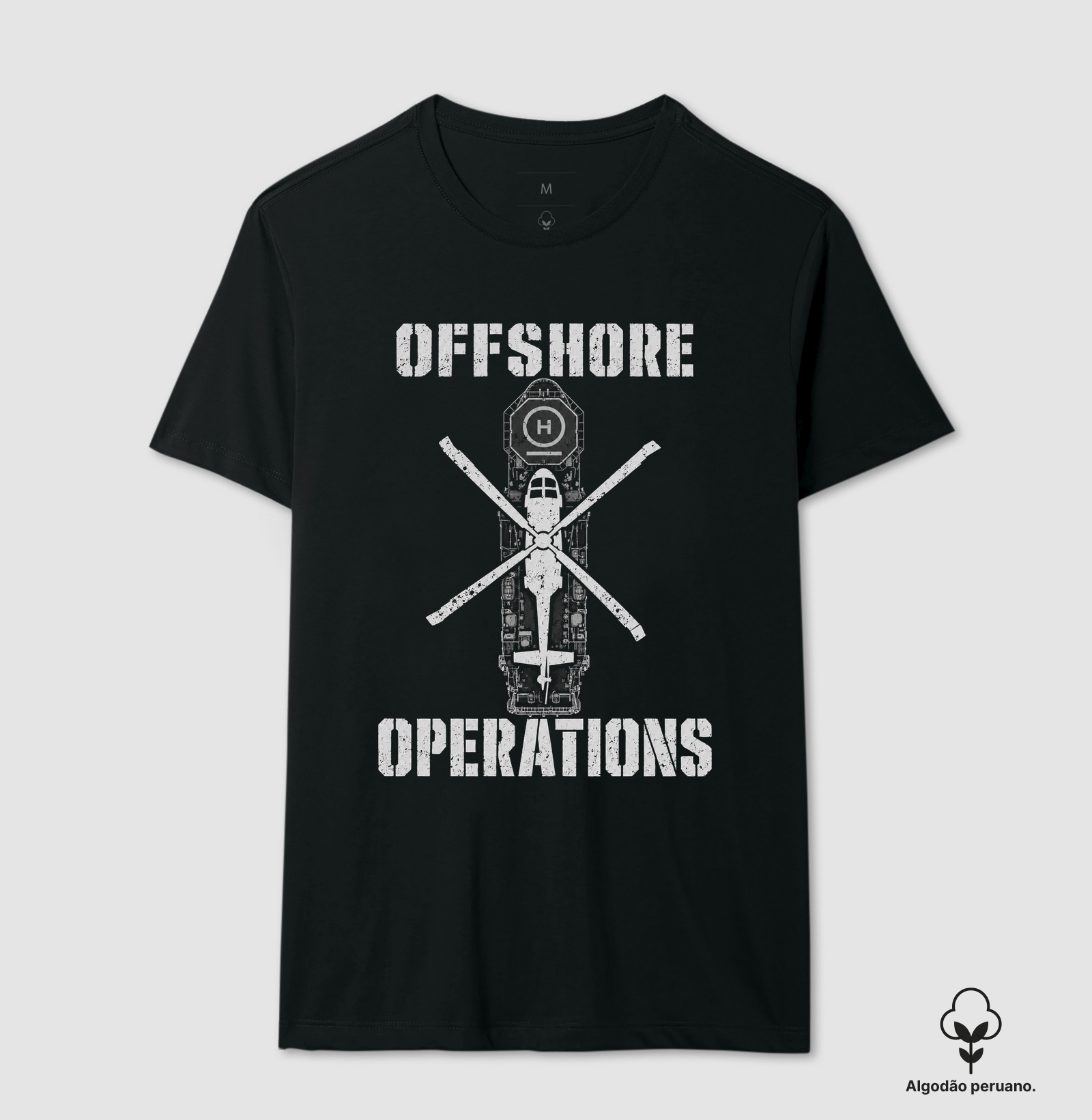 Offshore Operations Helideck 3 - Camiseta Algodão Peruano