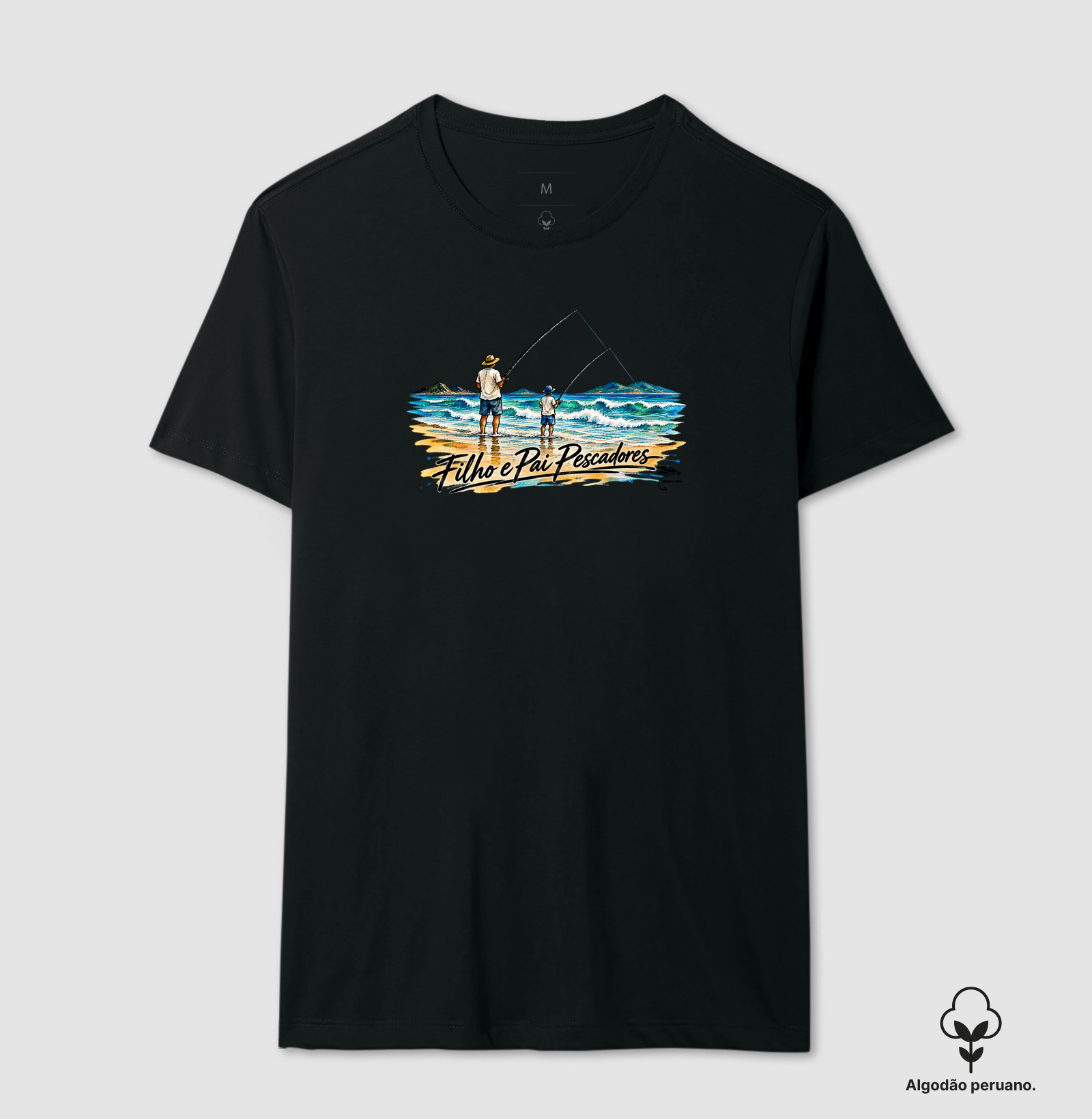 Filho e Pai Pescadores – O Mar Une Gerações - Camiseta Algodão Peruano