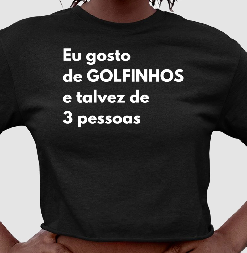 Eu gosto de golfinhos e talvez de 3 pessoas