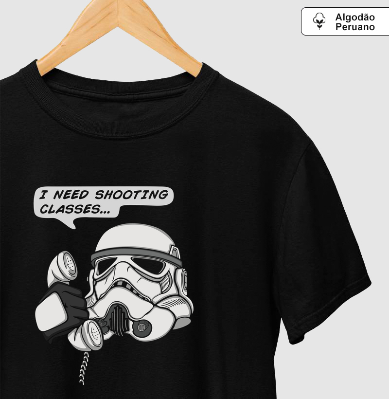 Camiseta I Need Shooting Classes Algodão Peruano - Camiseta Algodão Peruano
