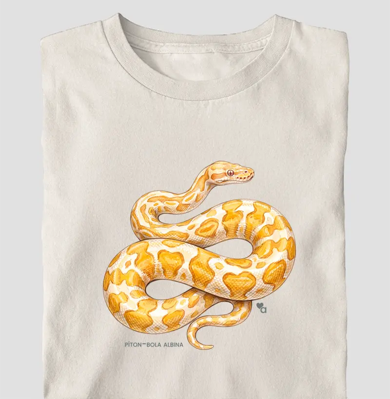 Répteis - Píton-bola albina - Oversized - Camiseta Oversized