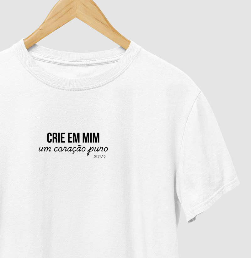 Camiseta Básica de Algodão "Salmo 51"