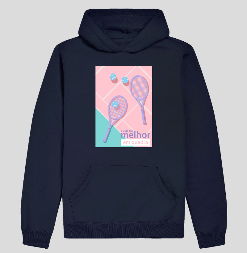 A Vida fica melhor em Quadra - Hoodie Moletom