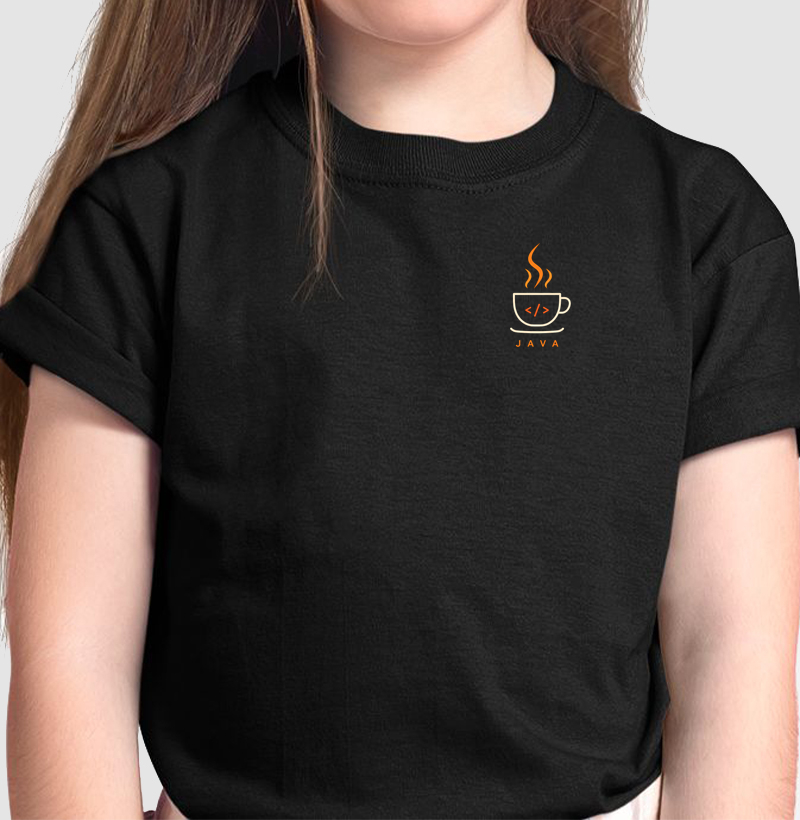 Camiseta Infantil Java Coffee — Estampa de Bolso