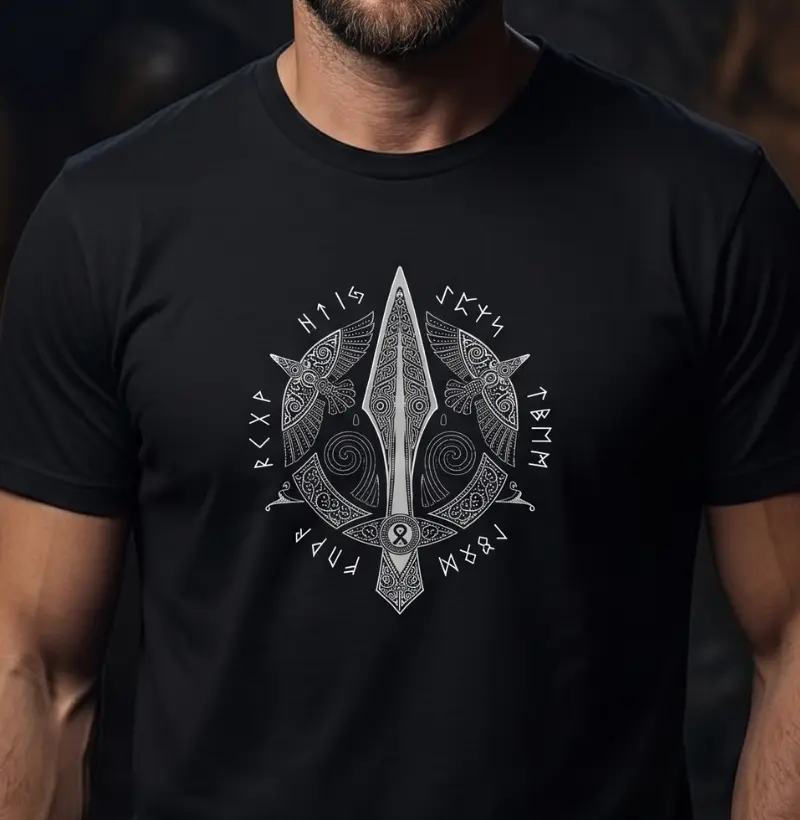 Gungnir, Huginn, Muninn e Futhark