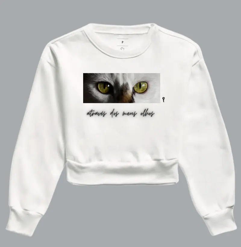 Moletom Cropped Olhar do Gato