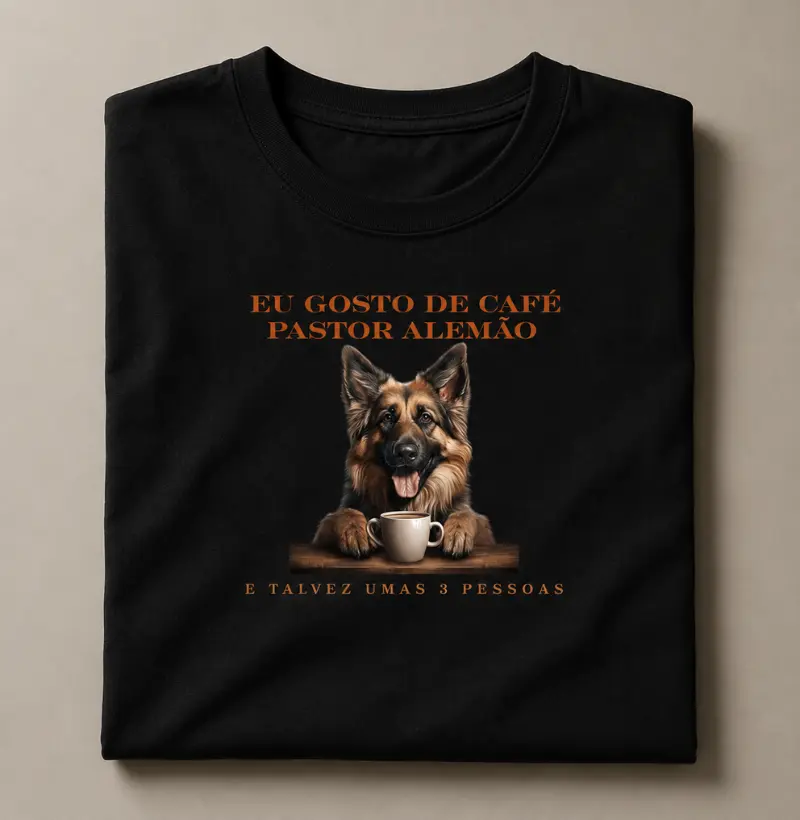 Eu gosto de Café/ Pastor Alemão - Camiseta
