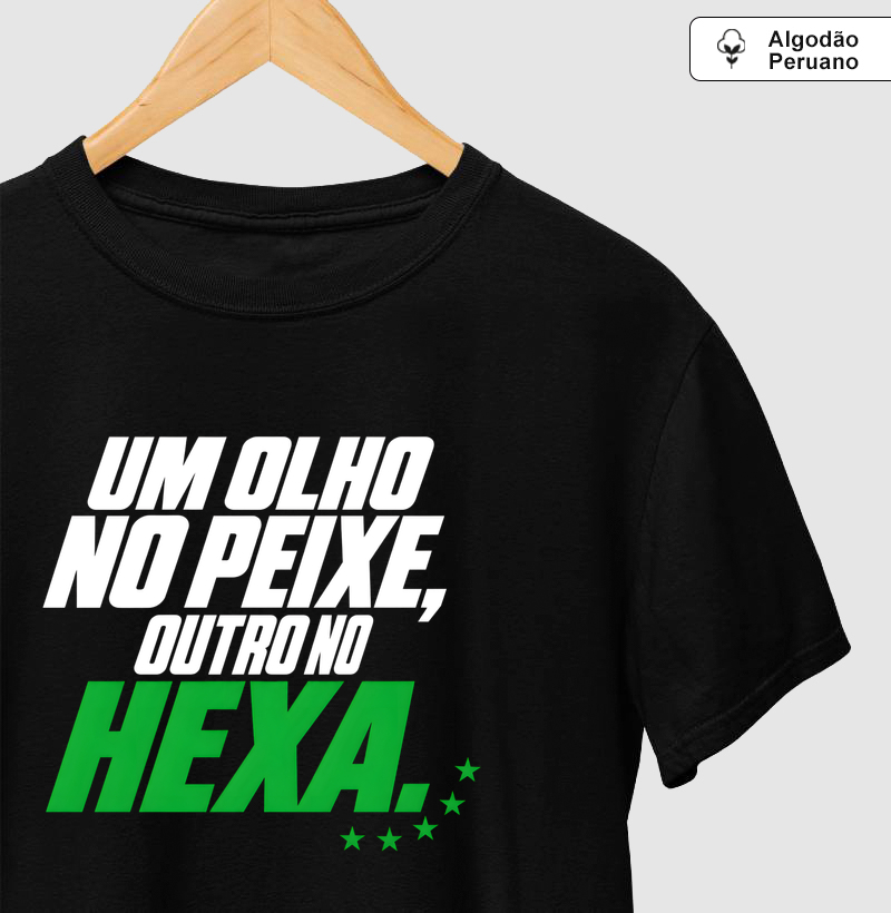 UM OLHO NO PEIXE, OUTRO NO HEXA (Algodão peruanao)