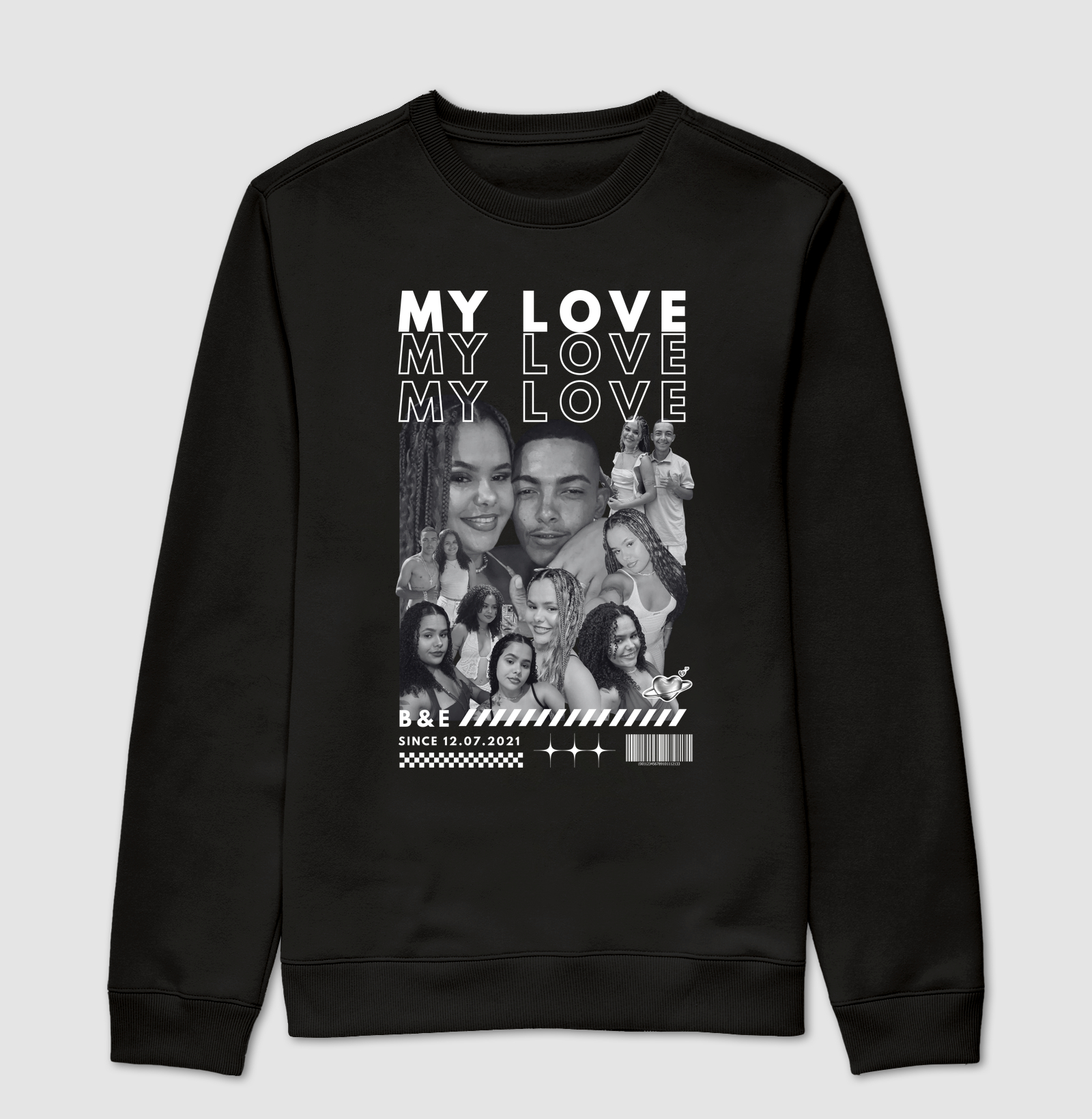 #1206 Camiseta Personalizada My Love — Colagem de Fotos do Casal