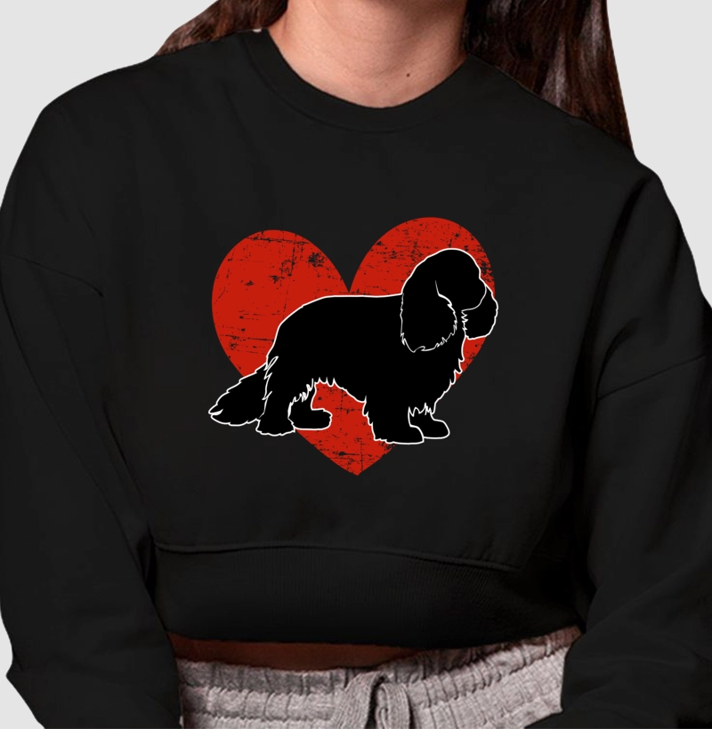 Moletom Cropped Cavalier King Charles Spaniel Modelo 02