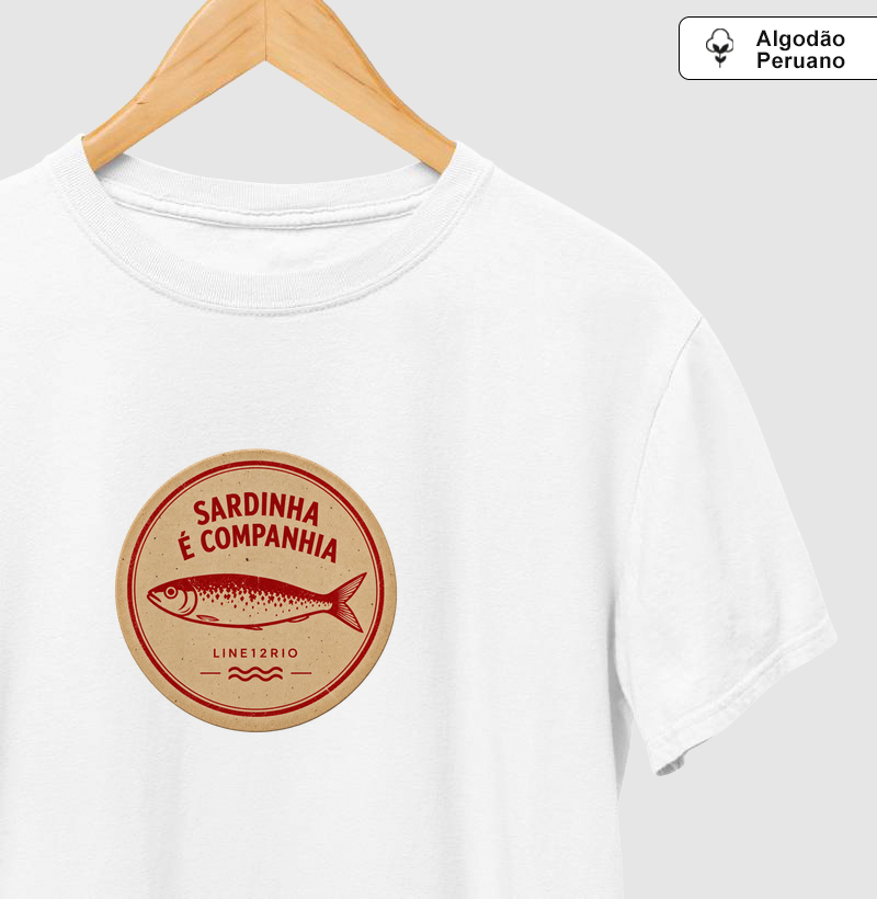 SARDINHA É COMPANHIA - Camiseta Algodão Peruano